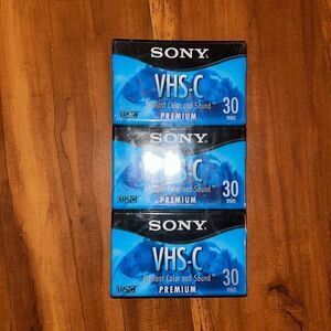 Sealed Sony VHS-C Premium 3 Pack Tapes 30 Minute SP 90 Minute EP New